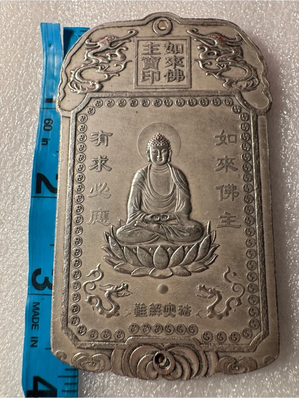 Silver Buddha Wall Plaque - Decorative Home Wall Decor